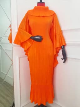 ANLAN 2026 Autumn New Pleated Dress Fashion Lapel Ruffle Sleeves Solid Color Loose Dresses Elegant women's clothing 7AK30392
