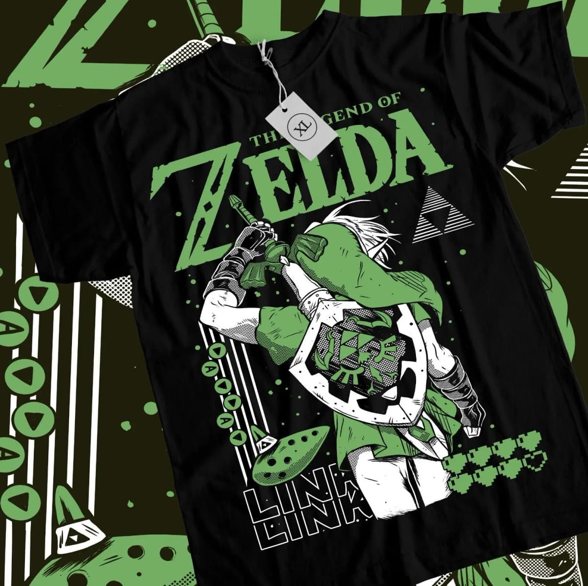 The Legend of T-shirt Link To The Past Funny Anime Black Shirt All Size