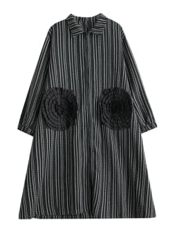 2026 Spring Autumn Oversized Vintage Stripe Long Trench Coat For Women Patchwork Floral Casual Loose Vintage Outerwear Cardigan