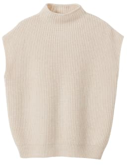 LONGMING Women's Vest Sweater 100% Merino Wool Sweater Vest Mockneck Fall Winter Warm Sleeveless Knitted Pullover Vest Classical