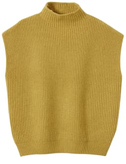 LONGMING Women's Vest Sweater 100% Merino Wool Sweater Vest Mockneck Fall Winter Warm Sleeveless Knitted Pullover Vest Classical