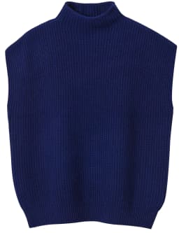 LONGMING Women's Vest Sweater 100% Merino Wool Sweater Vest Mockneck Fall Winter Warm Sleeveless Knitted Pullover Vest Classical
