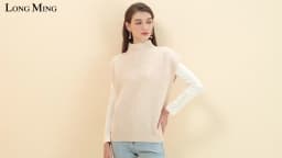 LONGMING Women's Vest Sweater 100% Merino Wool Sweater Vest Mockneck Fall Winter Warm Sleeveless Knitted Pullover Vest Classical
