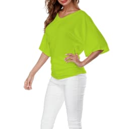 Classic Casual Batwing Blouse Plus Size V-neck Short Sleeve Pink Grey Basic Solid Loose T-shirt Pullover Tops Female Summer Tees