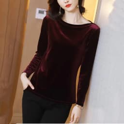 2026 Autunm women fashion elegant velour blouse,Winter velvet shirts black wine Blusas Tops blusas mujer de moda blouse