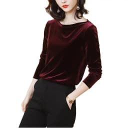 2026 Autunm women fashion elegant velour blouse,Winter velvet shirts black wine Blusas Tops blusas mujer de moda blouse