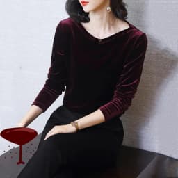 2026 Autunm women fashion elegant velour blouse,Winter velvet shirts black wine Blusas Tops blusas mujer de moda blouse