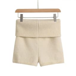 Women's Fold Over Waist Knitted Shorts, Knit Shorts