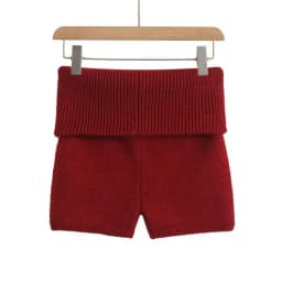 Women's Fold Over Waist Knitted Shorts, Knit Shorts