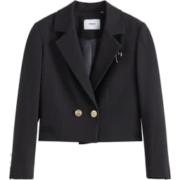 ZIQIAO Autumn Suit Collar Full Regular Sleeve Short Blazers Loose Office Lady Detachable Brooch Double Breasted Spring Jackets