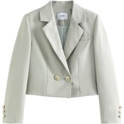 ZIQIAO Autumn Suit Collar Full Regular Sleeve Short Blazers Loose Office Lady Detachable Brooch Double Breasted Spring Jackets