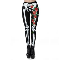 NADANBAO Skull Leggings Woman Halloween Party Trousers Festival Holiday Streetwear Female Mid Wasit Tight Pants Women's Bottom
