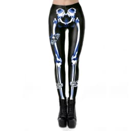 NADANBAO Skull Leggings Woman Halloween Party Trousers Festival Holiday Streetwear Female Mid Wasit Tight Pants Women's Bottom