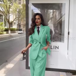 Fashion Chic Classic Black Women's Suits Notch Lapel Two Piece Jacket Pants Female Clothing Formal Office Lady Blazers Sets