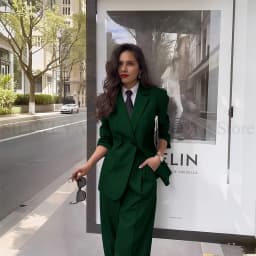 Fashion Chic Classic Black Women's Suits Notch Lapel Two Piece Jacket Pants Female Clothing Formal Office Lady Blazers Sets