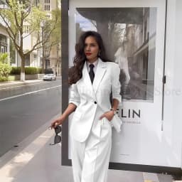 Fashion Chic Classic Black Women's Suits Notch Lapel Two Piece Jacket Pants Female Clothing Formal Office Lady Blazers Sets