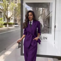Fashion Chic Classic Black Women's Suits Notch Lapel Two Piece Jacket Pants Female Clothing Formal Office Lady Blazers Sets