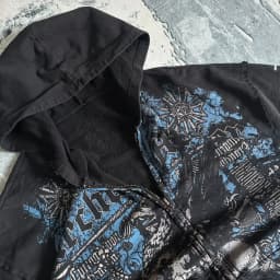 Affliction Gothic Hoodie Y2K New Retro Pattern Oversize Zipper Hoodie For Women Hip Hop Casual Sweatshirt Personality Streetwear