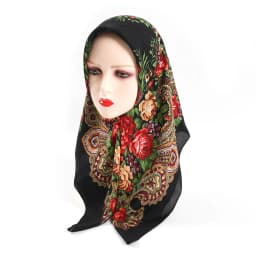 Russian Retro Floral Scarf Ethnic Style Small Square Head Scarves Handkerchief Ladies Headband Scarf Bandana Hair Wraps