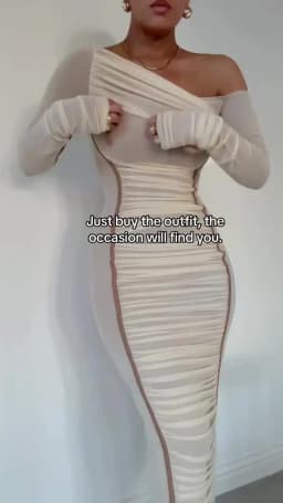 Mozision Diagonal Collar Long Sleeve Midi Dress For Women Two Layer Mesh Backless Ruched Bodycon Club Party Sexy Long Dress