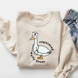 Registered Silly Goose Sweatshirt Nurse Gift Funny Goose Graphic Sweatshirts Pullver Long Sleeve Knit Hoody Women's Clothing