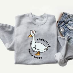 Registered Silly Goose Sweatshirt Nurse Gift Funny Goose Graphic Sweatshirts Pullver Long Sleeve Knit Hoody Women's Clothing