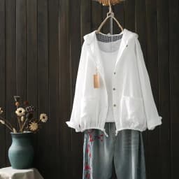 100% Cotton Yarn Shirts Large Size Tops Women Japan Style Hooded Long Sleeve Shirts and Blouses Loose Hoodies Outwear