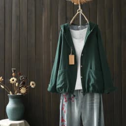 100% Cotton Yarn Shirts Large Size Tops Women Japan Style Hooded Long Sleeve Shirts and Blouses Loose Hoodies Outwear