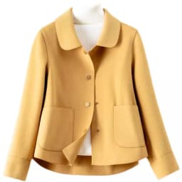 High-Quality Double-Sided Woolen Coat For Women 2024 New Short Temperament Doll Neck Mother's Outfit Woolen Coat Female Red Came