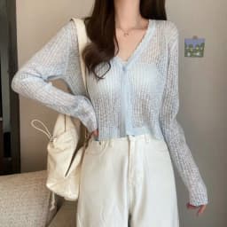 Lucyever White Sun Protection Cardigan Women Summer Thin Single Button Knitted Coat Female Sexy See Through Ice Silk Crop Tops