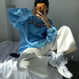 Spring and Autumn Pink Corduroy Pants Women Casual Wide-leg Sweatpants Female High Waist Straight Loose Super Hot Dropshipping