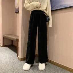 Spring and Autumn Pink Corduroy Pants Women Casual Wide-leg Sweatpants Female High Waist Straight Loose Super Hot Dropshipping