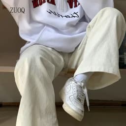 Spring and Autumn Pink Corduroy Pants Women Casual Wide-leg Sweatpants Female High Waist Straight Loose Super Hot Dropshipping
