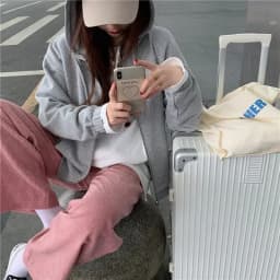 Spring and Autumn Pink Corduroy Pants Women Casual Wide-leg Sweatpants Female High Waist Straight Loose Super Hot Dropshipping