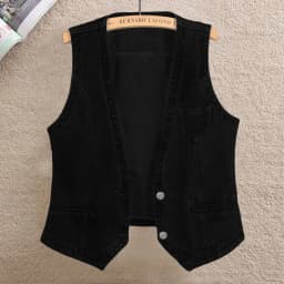 Women Vintage Denim Waistcoat Jacket 2026 Spring New Female Short Slim Sleeveless Coat Vest 6XL Single Breasted Solid Casual Top