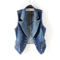 Women Vintage Denim Waistcoat Jacket 2026 Spring New Female Short Slim Sleeveless Coat Vest 6XL Single Breasted Solid Casual Top