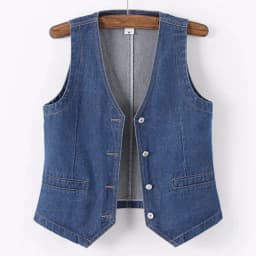 Women Vintage Denim Waistcoat Jacket 2026 Spring New Female Short Slim Sleeveless Coat Vest 6XL Single Breasted Solid Casual Top