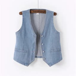 Women Vintage Denim Waistcoat Jacket 2026 Spring New Female Short Slim Sleeveless Coat Vest 6XL Single Breasted Solid Casual Top