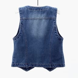 Women Vintage Denim Waistcoat Jacket 2026 Spring New Female Short Slim Sleeveless Coat Vest 6XL Single Breasted Solid Casual Top