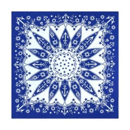 Popular Hip Hop Navy Blue Cashew Flower Bandana Men Women Outdoor Headbands Hair Band Wrist Wrap Amoeba Scarves Hair Accessories