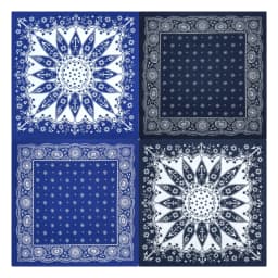 Popular Hip Hop Navy Blue Cashew Flower Bandana Men Women Outdoor Headbands Hair Band Wrist Wrap Amoeba Scarves Hair Accessories