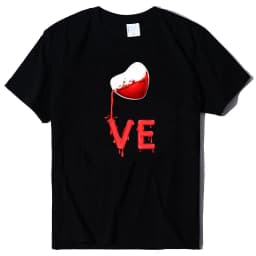 King Queen Couples T Shirt Pour Heart Print Couple Tshirt Summer Fashion Woman T-shirt Casual O-Neck Tops Lovers Tee Shirt