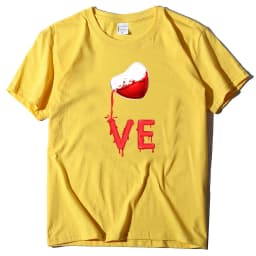 King Queen Couples T Shirt Pour Heart Print Couple Tshirt Summer Fashion Woman T-shirt Casual O-Neck Tops Lovers Tee Shirt