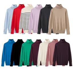 YENKYE Autumn Women Long Sleeve Basic Turtleneck Knit Sweater Casual Pullover Knitwear