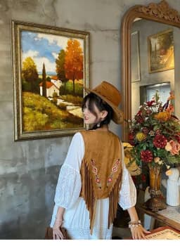 Womens Vest Embroidered With Fringe Waistcoat