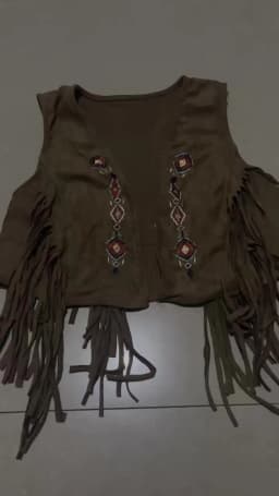 Womens Vest Embroidered With Fringe Waistcoat