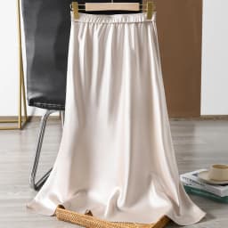 Elegant Glossy Acetic Acid Satin Skirt for Women Mid-Length Slim A-Line Maternity Style Spring Autumn New 6XL Sizes Available