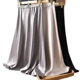 Elegant Glossy Acetic Acid Satin Skirt for Women Mid-Length Slim A-Line Maternity Style Spring Autumn New 6XL Sizes Available