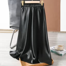 Elegant Glossy Acetic Acid Satin Skirt for Women Mid-Length Slim A-Line Maternity Style Spring Autumn New 6XL Sizes Available