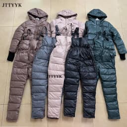 One Piece Ski Jumpsuit Skiing Pant Sets Tracksuits Overalls Bodysuit Women Outdoor Snow Suits Parka Female Jacket Winter 2-piece